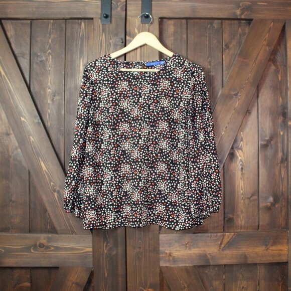 Apt 9 XXL Pink heart Print 3/4 Sleeve Blouse - Picture 1 of 8